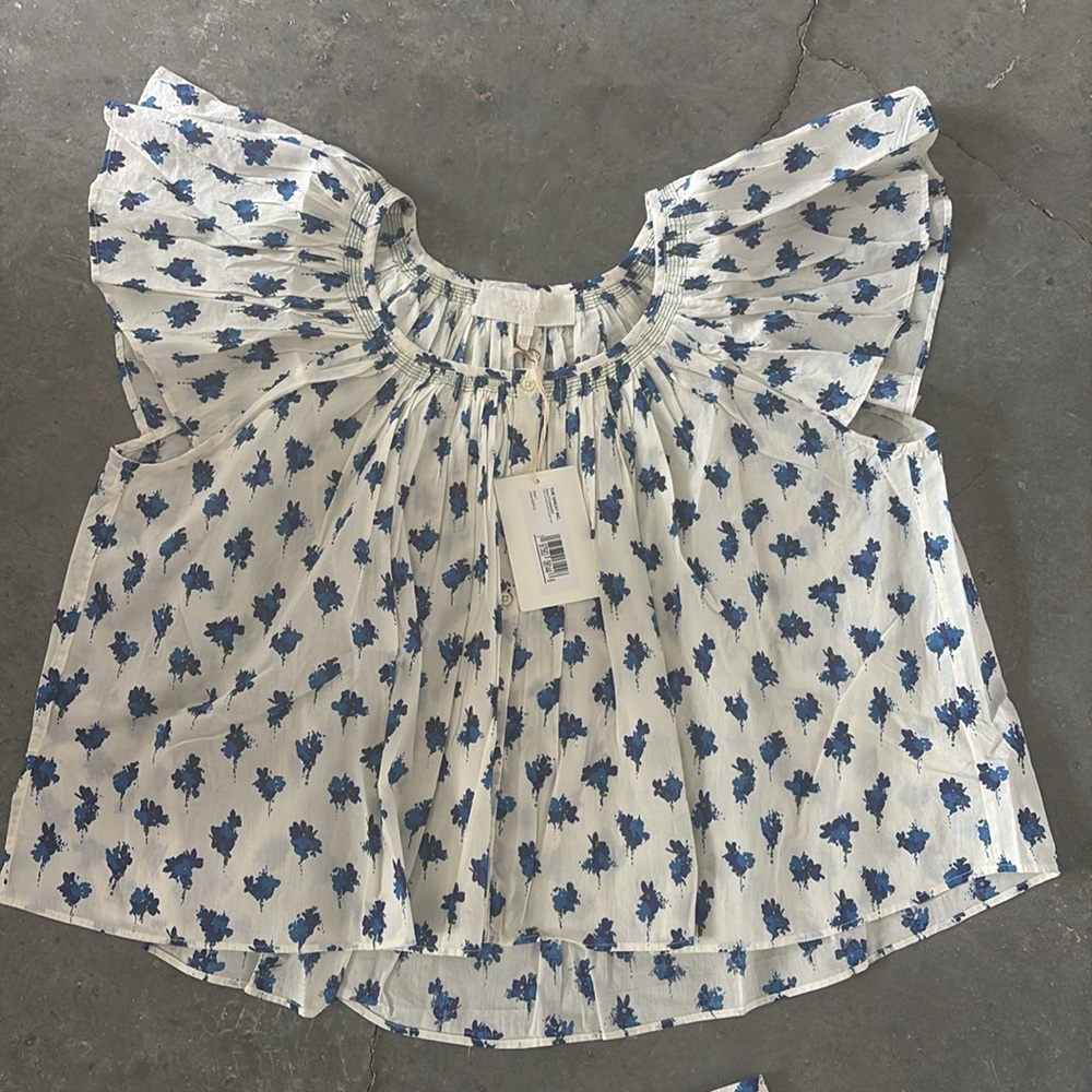 THE GREAT. Flutter sleeve sleep top and the square pajama short - Picture 2 of 8